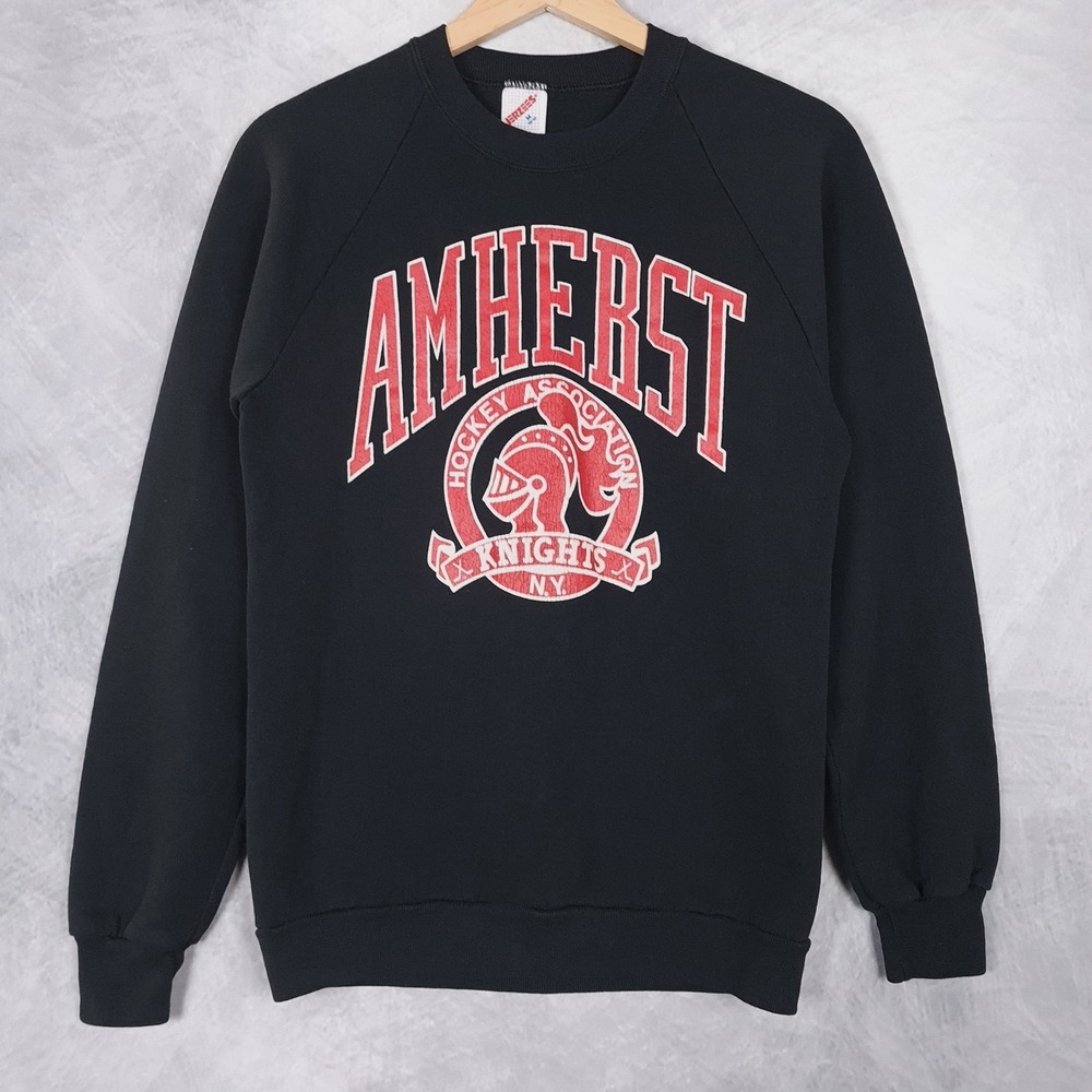 Vintage Jerzees Amherst Hockey Knights Crewneck Sweatshirt Mens Fits XS 80s